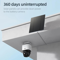 5W Solar Panel for Security Camera, Solar Panel with Micro USB & USB-C Port for