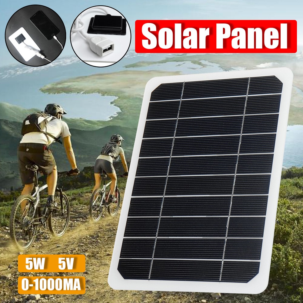Solar Panel for USB Power Silicon Phone Car Battery Outdoor Charger 5W 5V