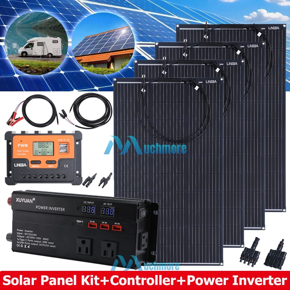 4000W Complete Solar Power Generator Solar Panel Kit Home 110V Off Grid System