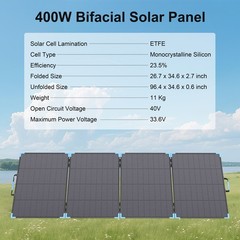 E-POWO Folding Bifacial Solar Panel 400W 110W for Anker Solix C1000 Gen 2