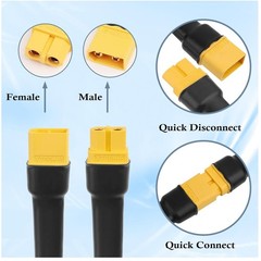 Durable XT60 to XT60 Cable 20FT for Power Station