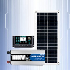 10000W Power Inverter Solar Generator W/200W Solar Panel Home Complete 110V/220V