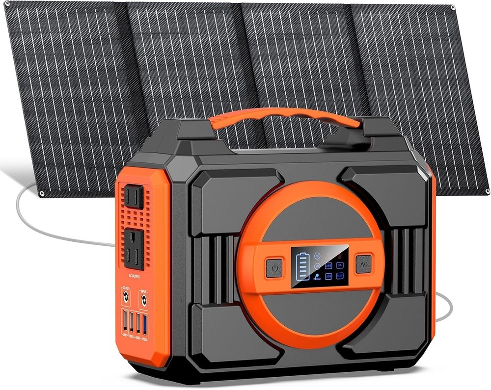 300W Rated Solar Generator, Portable Power Station with Solar Panel