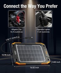 Upgraded 13W Portable Solar Battery Charger – Waterproof for Cars, RVs & Boats