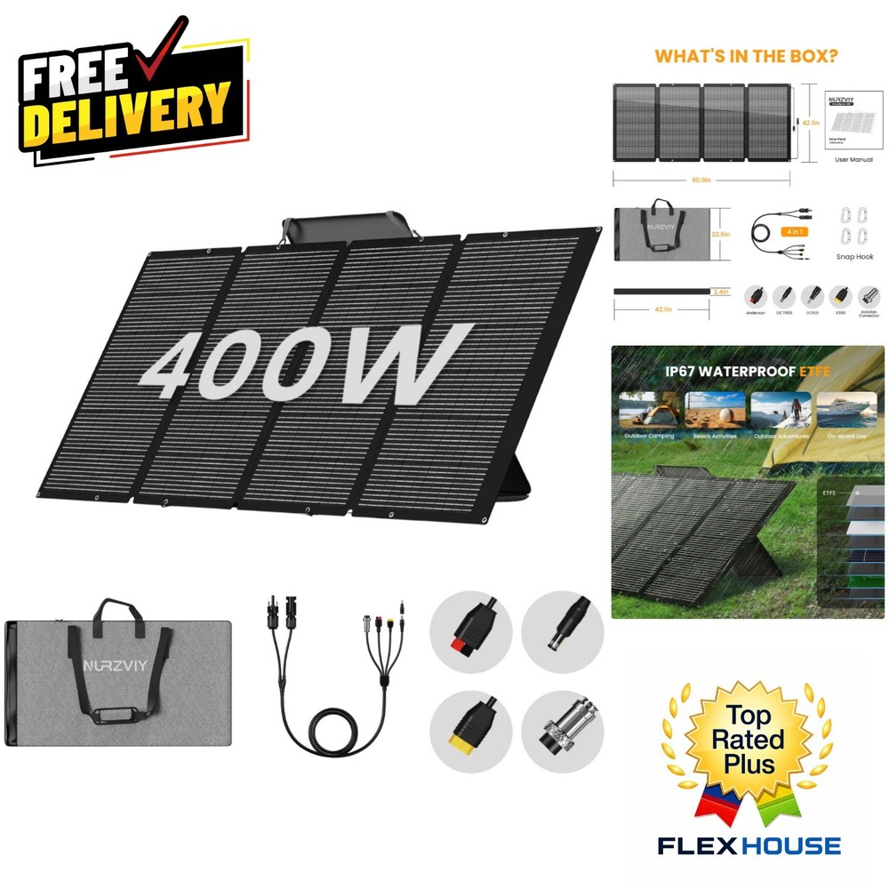 400W Foldable Solar Panel with Adjustable Stand – Ultimate Portable Charger