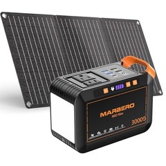 111Wh Solar Generator with Panels Included Solar Panel Kit 30W | Red Black