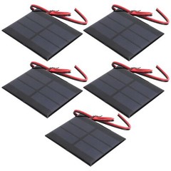 5Pcs Mini Solar Panel Battery Cell Board Module With 30cm Wire DC 0.65W 1.5V