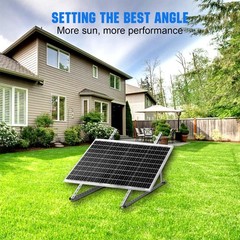 2 Set 118CM 0-90° Adjustable Solar Panel Brackets Tilt Mount for Caravan Balcony