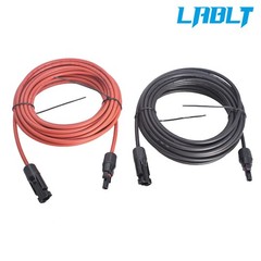 LABLT 30 FT 12 AWG Black and Red Solar Panel Extension Cable Wire Connector