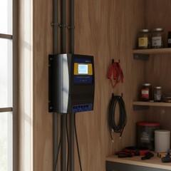 Smart Dual Power Controller with Fast Transfer Switch – 50A for Solar/Wind Use