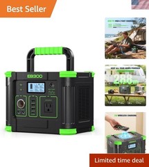 288Wh Lithium Battery Power Station with 600W Peak – Fast Charging & Solar Ready