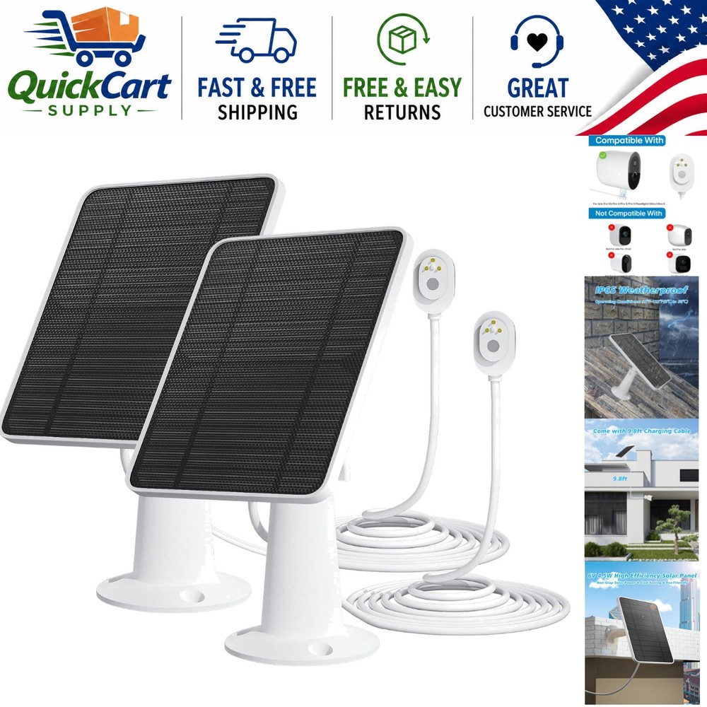 Reliable Solar Panel for Arlo Pro Cameras – Weatherproof & 360° Adjustable