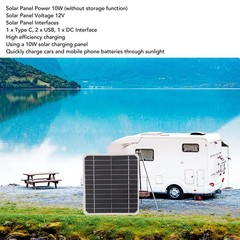 Compact 10W 12V Solar Panel Multi Functional For Camping And Travel Popular