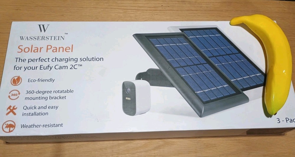 Wasserstein 3 Pack Solar Panels For Eufy Cam 2C In BLACK