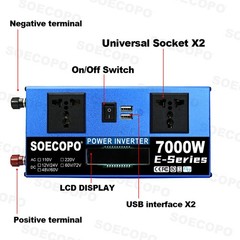 SOECOPO 7000W Peak Solar System Kit 2pcs Flexible Panel 100A Controller 12V/24V
