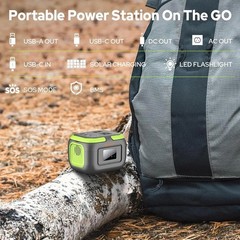 Compact 120W Power Station Solar Backup Battery Generator Lightweight