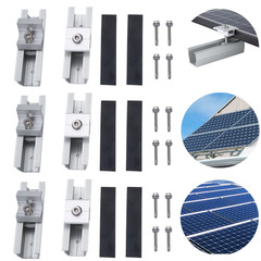 Solar Panel Roof Mounting Rail Brackets Fixing Clamp Kit for 1-4pcs Solar Panels