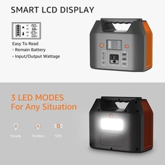 Portable Power Station 150W 155Wh Solar Generator 110V 42000mAh Power Bank, AC O