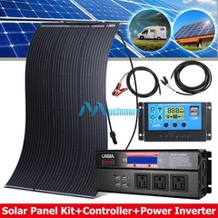 400W 12V Flexible Solar Panel Kit w/Controller & Inverter for RV Camping Rooftop