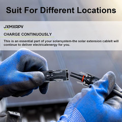 20ft 10AWG Solar Cable Extension with Tool-Free Connectors for Panels RV Boat