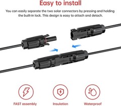 12AWG XT60i to Solar Charging Cable for Portable Power Station & Solar Generator