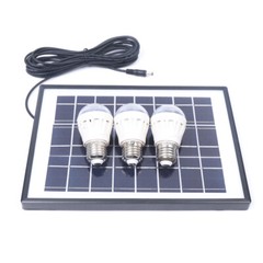 Solar Power Panel Kit Outdoor Camping USB Charging System W/ LED Light & 8″ Fan