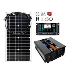 20000W Peak Solar System Kit Panel 12V/24V To 110V/220V Inverter
