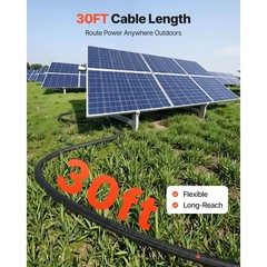 Uimoso 30FT Solar Panel Extension Cable 10AWG Wire Flame-Resistant Connectors