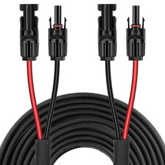 Geosiry 50Ft 10Awg Solar Panel Extension Cable Female Male Connectors