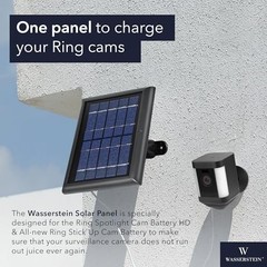 Solar Panel Compatible with Ring Spotlight Cam/Plus/Pro Battery, 1 Pack Black