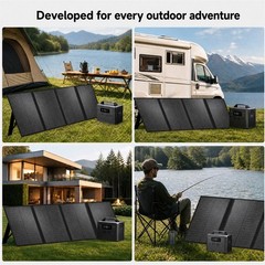 400W Portable Folding Solar Panel Power Bank for Outdoor Camping Motorhome Home