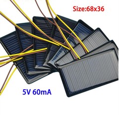 10 PCS 5V 60 mA 68*36 Micro Mini Solar Cell Panel Battery Charger DIY Projects