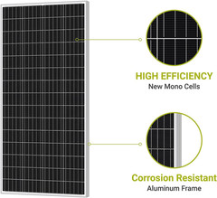 Newpowa 180W(Watt) 9BB Solar Panel 12V Monocrystalline High Efficiency PV Module