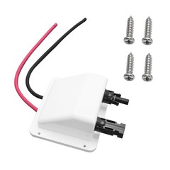 White Solar Cable Entry Gland Box, 1FT 10AWG Soft Extension Cable & Connector, U