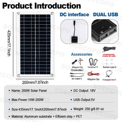 2 x 200W High-Efficiency PV Panels + 100A Intelligent Controller for Outdoor