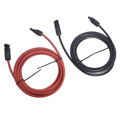Munirater 10 AWG 15ft 1 Pair Solar Panel Extension Cable Wire Connector