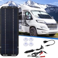 30W Solar Panel 12V Trickle Charger Battery Charger Kits Camping Hiking RV Truck