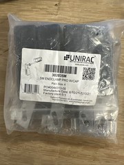 Lot of 4 UniRac Solar Mount End Clamps with Caps 302035M