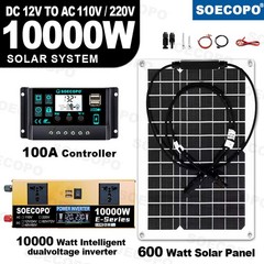SOECOPO 10000W Solar Power System Kit 12V24V to 110V220V Inverter Flexible PangD