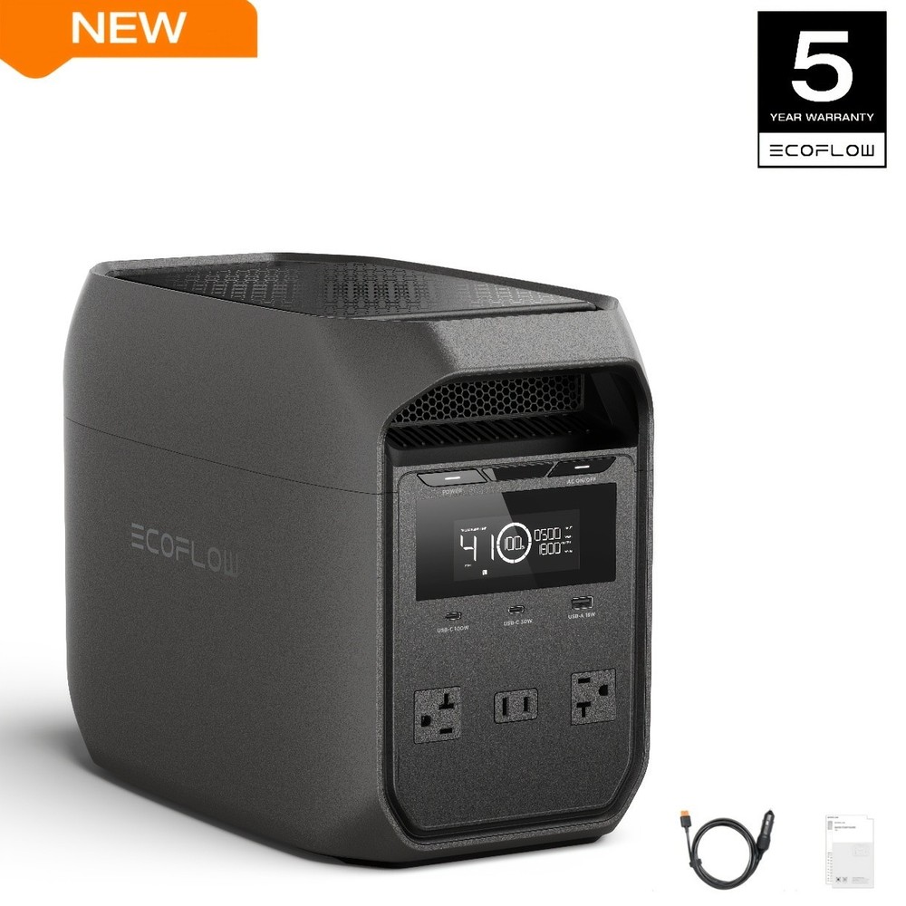 EcoFlow DELTA 3 1024Wh Portable Power Station 1800W AC 100W USB-C LiFePO4