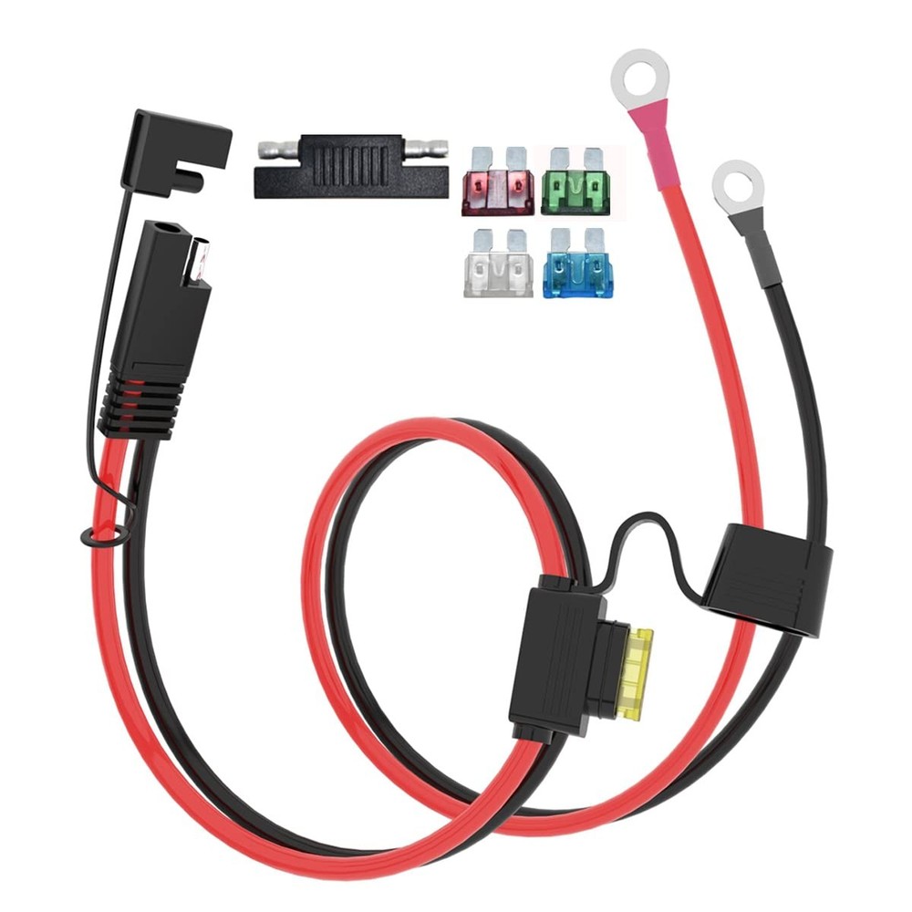SAE to O Ring Terminal Cable 10AWG 2FT for Motorcycle and RV