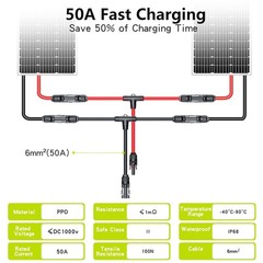 Heat & UV Resistant 10AWG Solar Panel Splitter – T Branch Parallel Adapter