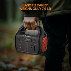 Portable Power Station 296Wh 300W Solar Generator with 200W Solar Panel Backup