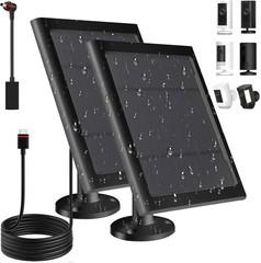 2-Pack 5W Solar Panel for Spotlight Cam Battery for Security Camera Waterproof