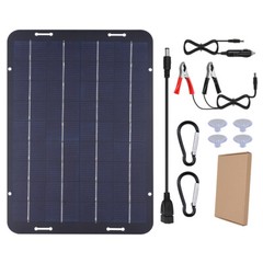 60W Solar Panel 18V Trickle Charger Battery Charger Kit Maintainer Boat Car RV