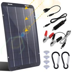 60W Solar Panel 18V Trickle Charger Battery Charger Kit Maintainer Boat Car RV