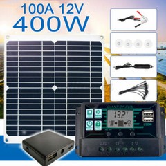 400W Controller Solar Panel Kit 100A 5V Portable Outdoor Home Battery Charger
