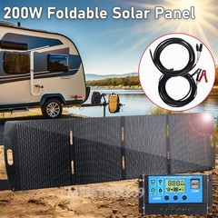 200W Foldable Solar Panel Solar Charger Off-Grid with USB-C, USB-A, DC Ports US