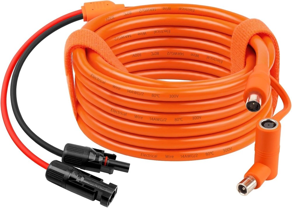 Solar Connector to DC 8mm Extension Cable 30FT, 14/12AWG Heavy Duty Adapter Cord