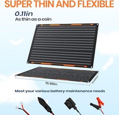 Kit de cargador y mantenedor de batería con panel solar de 20 W y 12 V. Incluye